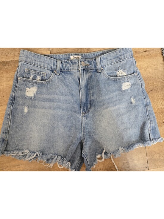 Simple Society Pants - Simple Society Distressed High-Waisted Denim Jean Shorts - Size 9/29